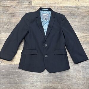 Appaman Fine Tailoring Boys Navy Blue Blazer Jacket Size 6 Monkey Lining